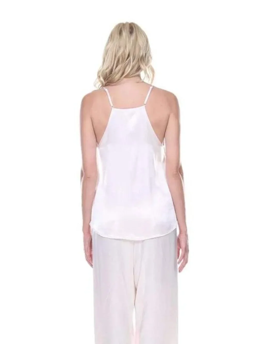NWT PJ Harlow Babe Satin Cami M Pleated Front And Adjustable Straps Blush Pink